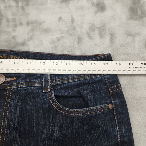 Charter Club Jeans Womens 12 Blue Dark Wash Classic Fit Straight Leg Stretch - Picture 8 of 12